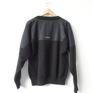 Polo Sweater Men Medium Black Knit Golf Water Repellent Pullover USA Rainswetter